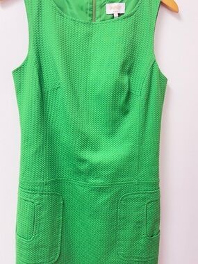 Laundry By Shelli Segal Bright Green Textured Midi Dress